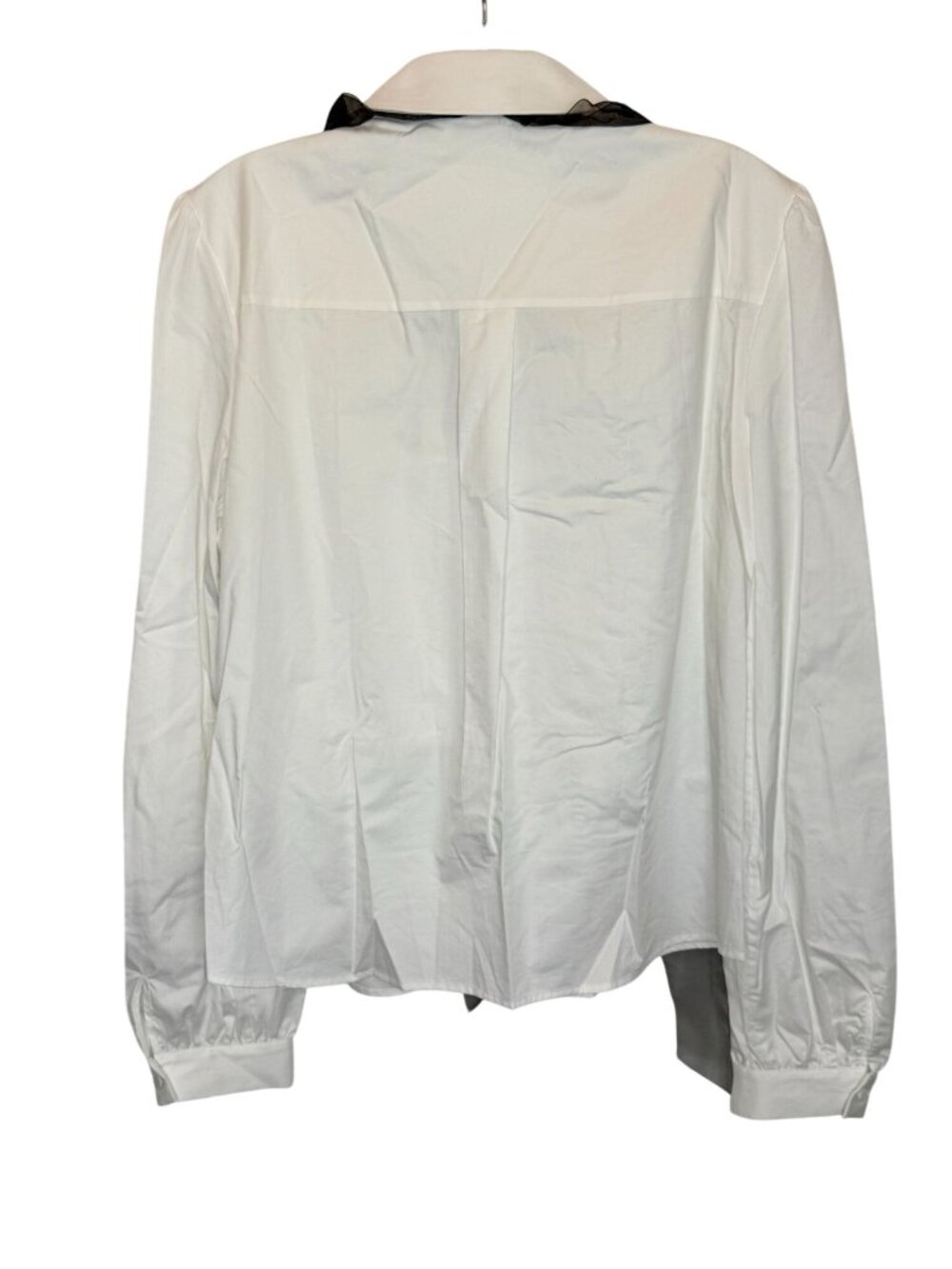 Self Portrait White Lace Bib Cotton Shirt NWOT - Size 10 - Picture 3 of 8